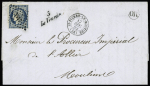 N°4 OBL PC 3547 + cursive "3 Le Veurdre" + T15 "St Pierre le Moutier" (1852) sur lettre pour Moulins. TB