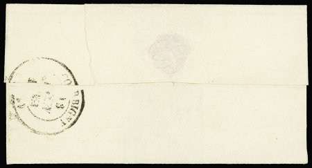 N°1 OBL grille + cursive "56 St Revérien" + dateur B sur lettre, ind 25+. RR et TB