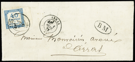 PAS-DE-CALAIS 2 lettres : Taxe n°7, 40c bleu OBL T17