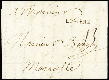 COLLECTION DE LETTRES SUR LORIENT Rare MP "Lorient"