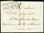 Cachet d'essai "Lorient 54 12 fevrier 1828", ind 25. TB