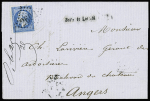N°22 OBL GC 2602 (Nantes) + griffe "Boite de Lorient" sur lettre pour Angers, ind 26. RR et TB