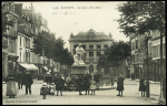 N°137 + 138 OBL CAD hexagonal à cercle intérieur "Lorient Morbihan" (12.10.1908), levée exceptionnelle sur carte postale (2 pièces connues)