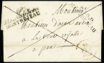Saint Laurent de Neste : lettre avec cursive double "63 St Laurent de Nestes Montréjeau" + MP "P 30 P Montréjeau" (1828), ind 20+. Belle association