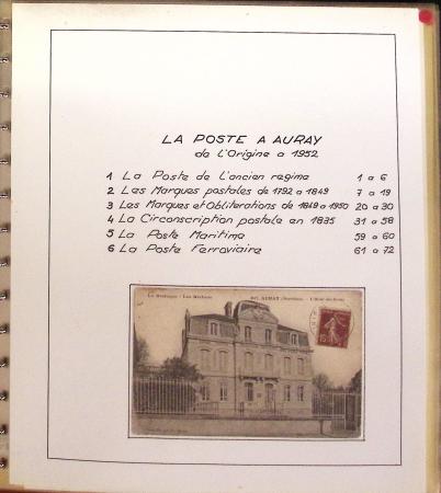 1732-1952 Collection spécialisée sur la poste à AURAY