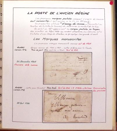 1732-1952 Collection spécialisée sur la poste à AURAY