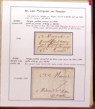 1732-1952 Collection spécialisée sur la poste à AURAY