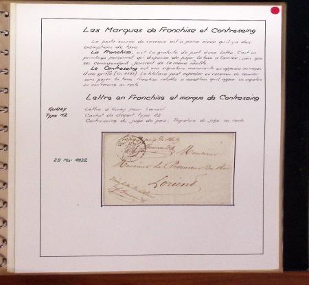 1732-1952 Collection spécialisée sur la poste à AURAY