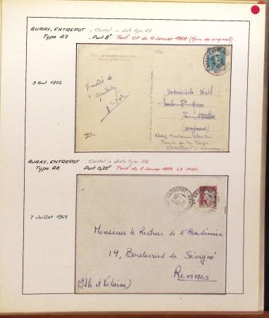 1732-1952 Collection spécialisée sur la poste à AURAY