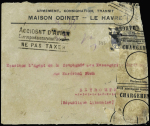 5.5.1940. France - Liban, accident de Marignane, Dewoitine D-338 Ville de Calcutta, lettre endommagée avec griffe noire "Accident d'avion correspondances recueillies en mer ne pas taxer" (Nierinck n°400505D). TB