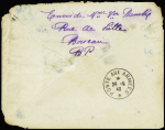 5.5.1940. Même accident. Env. brûlée avec griffe noire "Accident d'avion correspondances recueillies en mer ne pas taxer" (Nierinck n°400505d). TB