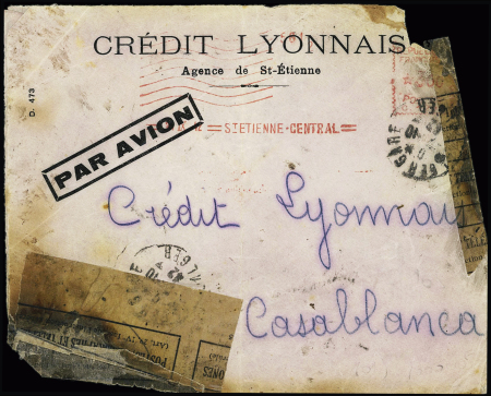 27.9.1942. Accident d'Ameur El Aïn (ligne Alger - Dakar). Env. brûlée de Saint Etienne pour Casablanca (Nierinck n°420927). TB