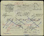 5.2.1946. Accident de Mahon Minorque. Lettre avec cachet rect noir "retardé par accident d'aviation". Courrier retenu par les Espagnols (Nierinck n°460205a). TB