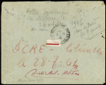 5.2.1946. Accident de Mahon Minorque. Lettre avec cachet rect noir "retardé par accident d'aviation". Courrier retenu par les Espagnols (Nierinck n°460205a). TB