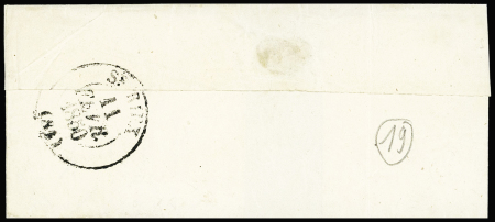 N°3 OBL grille + T15 Nexon (1850) sur lettre, jolie pièce