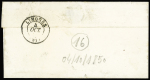N°4 OBL grille + T14 St Junien (1850) sur lettre, ind 18. TB