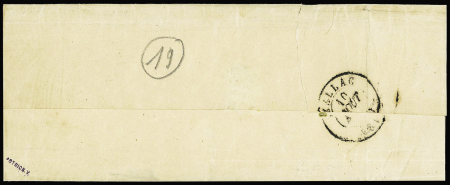 N°3 OBL grille + T15 "St Sulpice les Feuilles" (1849) sur lettre, ind 19. TB