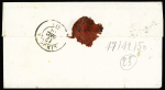 N°4 OBL grille + cursive "81 Magnac-Bourg" + dateur "A" (17.12.1850) sur lettre, ind 23. TB