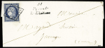 N°4 OBL grille + cursive "81 Peyrat le chateau" sur lettre du 21.8.1851, ind 23. TB