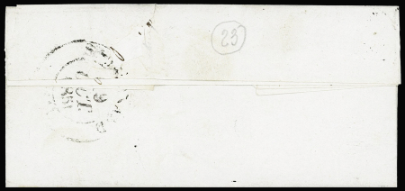 N°1, 10c bistre-jaune OBL grille + cursive "81 Sauviat" + dateur "B" (1851) sur lettre. TB