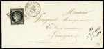 N°3 OBL grille + cursive "81 St Laurent-s-Gorre" + T15 "Rochechouart" (29.4.1850) sur lettre, ind 25. TB