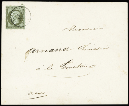 Aixe-sur-Vienne, 1c olive, OBL T16 Aixe sur Vienne (1867) sur carte de représentant de commerce de la société Gotteron à Aixe sur Vienne (Vins, Eaux de vie, fabrique de liqueurs). TB