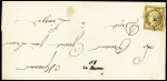 N°1 OBL PC 267 + cursive "81 La Barre" (1852) sur lettre locale. TB