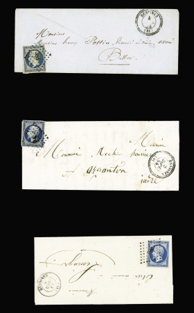 3 lettres avec PC 384 dont 1 AFF n°10 et 2 avec T22 (1854 et 1855). TB