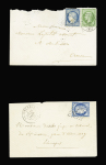 2 lettres avec GC 1879 + T17 dont 1 AFF n°20 + 37 OBL dec 71. TB