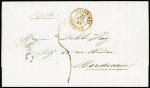 Lettre de saint Louis du Sénégal pour Bordeaux avec CAD d'entrée rouge "Outre-mer Rochefort" (1848), ind 19, certificat Chevalier. TB