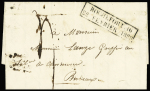 Lettre avec CAD d'essai rect "Rochefort 16 22 février 1828", ind 25. TB