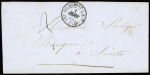 Lettre de Rochefort pour Saintes (1 janv 56) avec T15 "Rochefort-s-Mer Bat a Vap" + taxe 3 manuscrite, ind 28. RR et TB