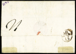 Lettre pour Londres (1767) avec marque circulaire rouge presqu'à sec "Portpayé de la Rochelle" (L n°14), ind 31. Rareté