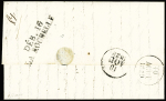 Lettre de Paris pour La Rochelle réexpédiée à Nuaillé avec au verso MP "Deb 16 La Rochelle" (1829), ind 19. TB