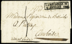 Lettre avec CAD rect "La Rochelle 16 5 février 1828", ind 25. TB