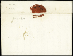 Lettre pour Saint Servan avec MP "16 col par la Rochelle" (1821), ind 25. RR. TB