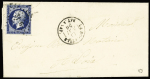 N°14 OBL PC 3196 de St Martin de Ré + CAD "La Rochelle bat a vap" (1856), ind 25. RR et TB
