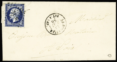 N°14 OBL PC 3196 de St Martin de Ré + CAD "La Rochelle bat a vap" (1856), ind 25. RR et TB