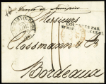 Lettre du Mexique pour Bordeaux avec T13 "Saint Martin de Ré" (1836) + marque d'entrée "Colonies par St Martin Isle-de-Ré", ind 18. TB