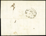 Lettre du Mexique pour Bordeaux avec T13 "Saint Martin de Ré" (1836) + marque d'entrée "Colonies par St Martin Isle-de-Ré", ind 18. TB