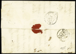 Lettre de cayenne pour Bordeaux avec MP "Guyane Française" + T15 rouge "Outre-Mer St Martin de Ré" (1841), ind 14. TB