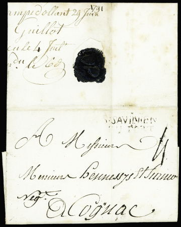 Lettre avec MP "St Savinien du Port" (1791 - L4), ind 23. TB