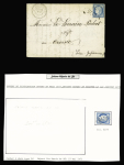 N°60 OBL GC 6175 + T24 "Ste Marie de Ré" (1873) sur lettre, ind 19. TB