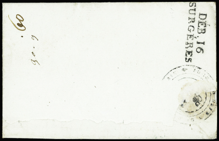 Lettre de Vendée pour Surgères (vers 1811) avec au verso MP "Deb 16 Surgères". TB