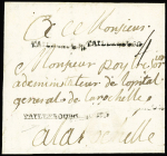 MP "Taillebourg" (1768 - 30x2,5mm - L n°1) frappée 4 fois, ind 24. RR et TB