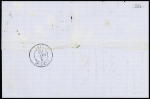 N°22 OBL PC du GC 3969 + T15 "Tonnay-Charente" (1863) sur lettre, ind 17. TB
