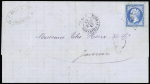 N°22 OBL PC du GC 3969 + T15 Tonnay-Charente (1863) sur lettre, ind 17. TB