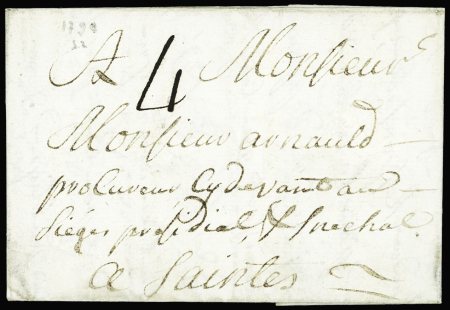 MP à sec "La Tremblade" (1790 - 52x4mm) bien visible, L n°2A, ind 20. TB