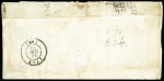 N°3 OBL grille + cursive "24 Sancey-le-Grand" + T15 Besançon (16 avril 49) sur lettre, ind 23. RR et TB