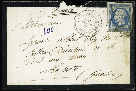 GERS GC 311 sur n°14 sur lettre avec CàD T22 Barcelonnette-du-Gers